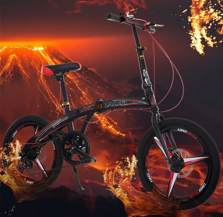 

2018 Newest 20 inch fast folding bikes double disc brake Suitable for ladies students Compact bicycle road bike free shipping