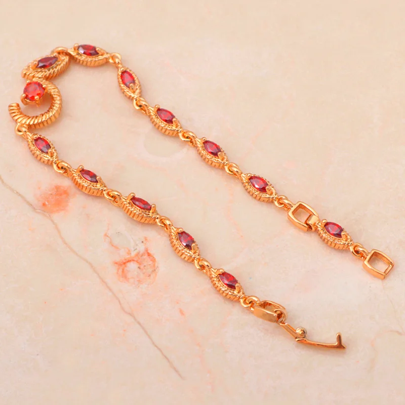 Браслеты с красным кристаллом TB686A модные украшения из золота и никеля|bracelet