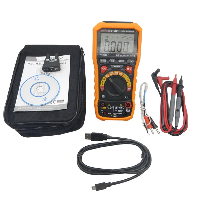 

Digital display multimeter MS8236 Auto Range Auto Power off Digital Multimeter with Temperature Test and Data Logger
