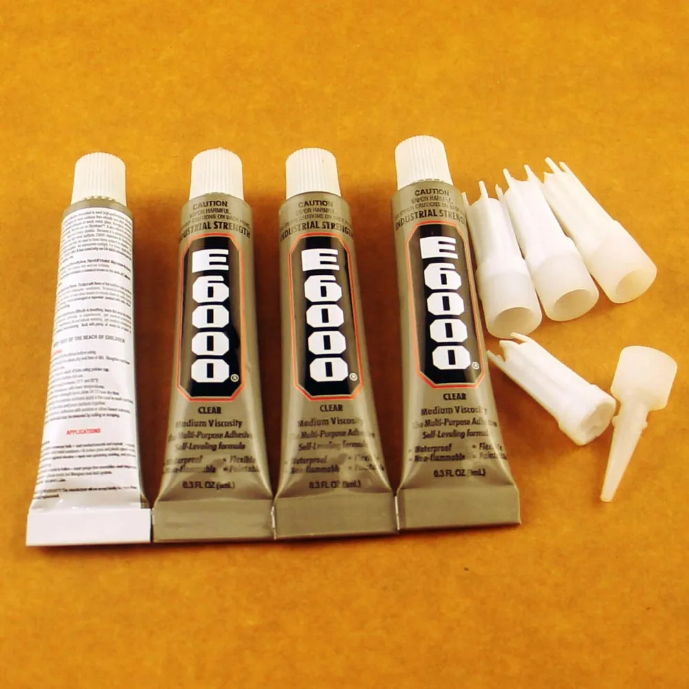 

Genuine 100 Pcs E6000 Glue 9ml Multi Purpose Adhesives Crafts Glass Plastic Jewelry Rhinestones Super glue E-6000