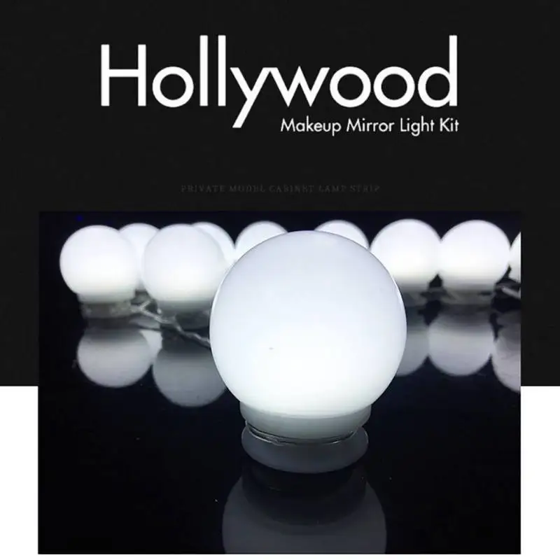  USB White Dresser Light Makeup Mirror Light Dimmable Dressing Table Plastic Lamp for Girl Bedroom D