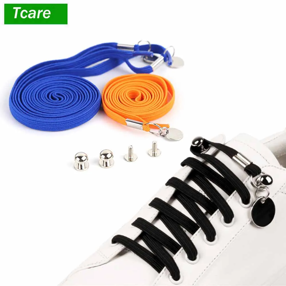 1Pair Health Care No Tie Shoelaces Waterproof Flat Elastic Running Laces Shoe with Multicolor for Adults Elastic Shoe Laces