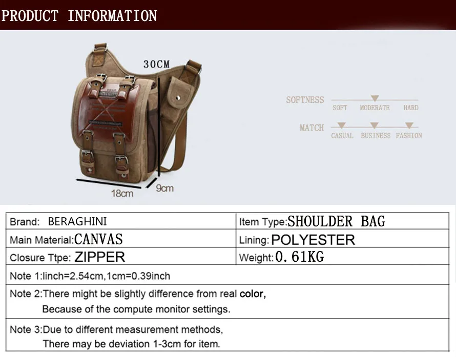 BERAGHINI marca cuero decoración Vintage hombres sobre el hombro bolsos hombre pequeño Sling mensajero bolsa lona militar sillín bolsa #Negro BERAGHINI marca cuero decoración Vintage hombres sobre el hombro bolsos hombre pequeño Sling mensajero bolsa lona militar sillín bolsa #Negro