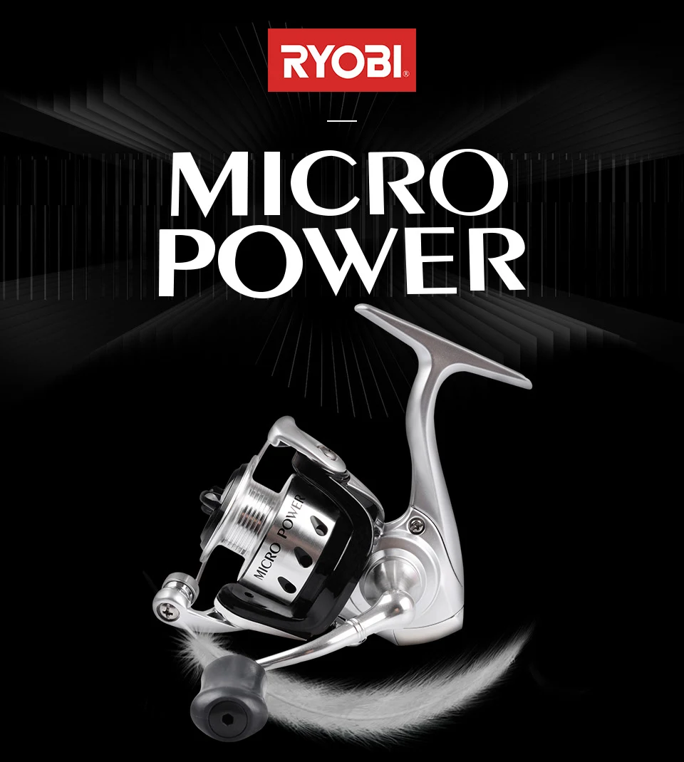 18 оригинальных Рыболовных Катушек RYOBI MICRO POWER 500/800, спиннинговая катушка 3+ 1BB, Передаточное отношение 5,2: 1, Максимальное сопротивление, 3 кг, самофиксирующаяся ручка