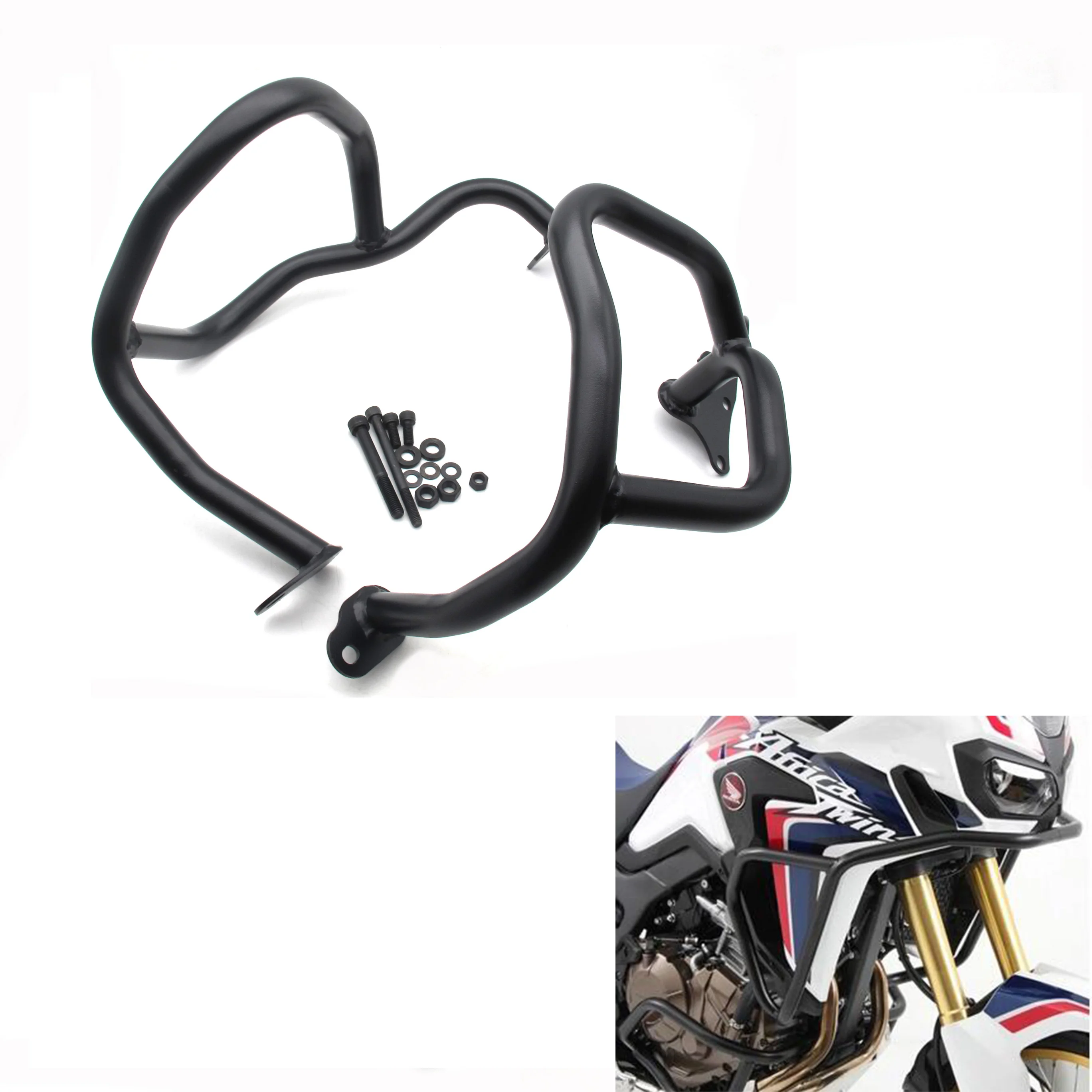 

Motorcycle Upper & Lower Crash Bar Engine Guard Bumper Frame Protector For Honda Africa Twin ABS CRF1000L 2016-2017