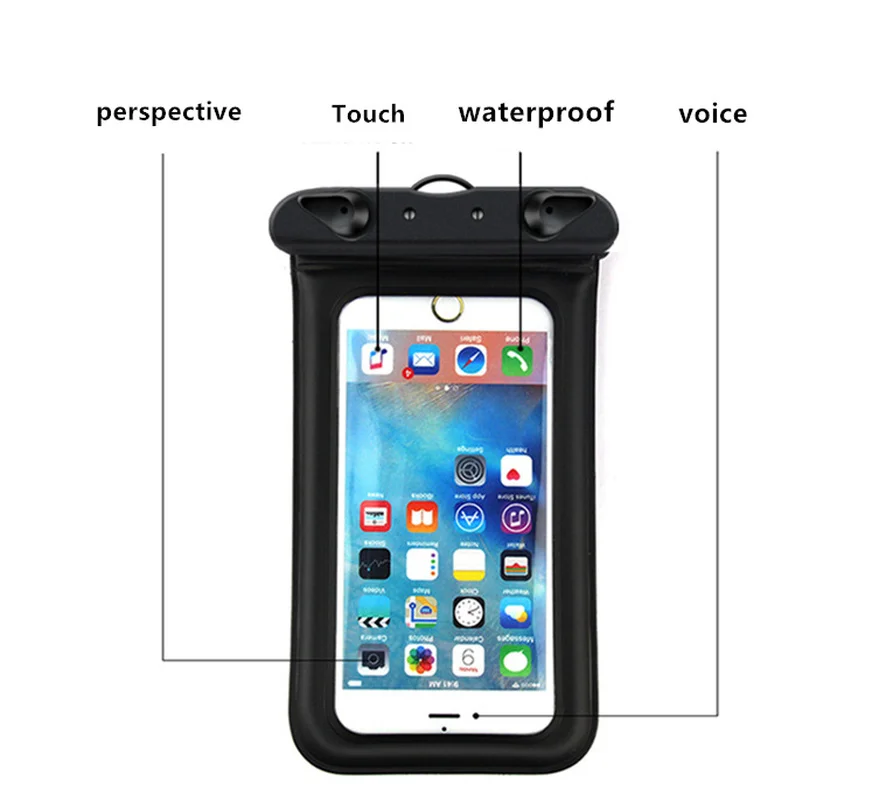 6 Inch Float Airbag Waterproof Swimming Bag Mobile Phone Case Cover Dry Pouch Universal Diving Drifting Riving Trekking Bags