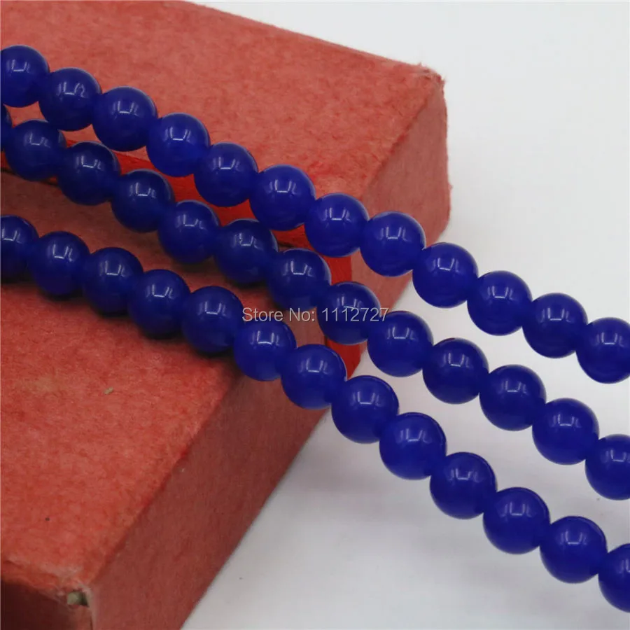 

4 6 8 10 12mm Accessory Crafts Parts DarkBlue Beads Stones Round Diy Jewelry Making Girls Christmas Gift 15inch Ornament Fitting