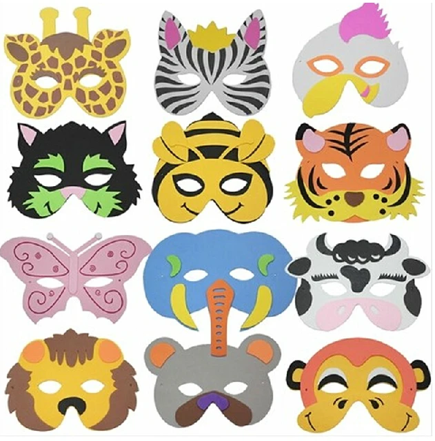 5pcs/lot Halloween Supplies Children's Party Cartoon Animal Toy Masks