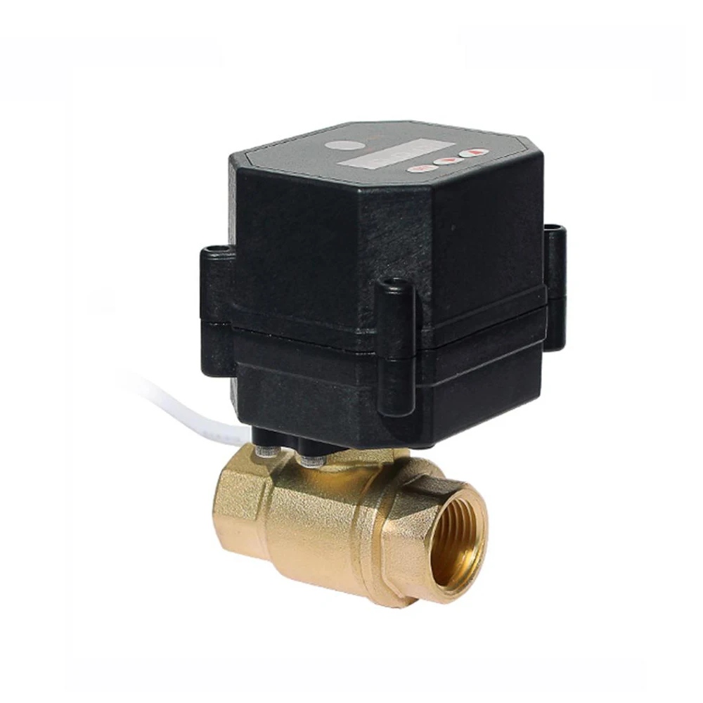 DN25 1 дюйм Мини 2 Way Латунь моторизованный bsp-npt шаровой клапан резьбовой время Управление Электрический привод воды шаровой клапан
