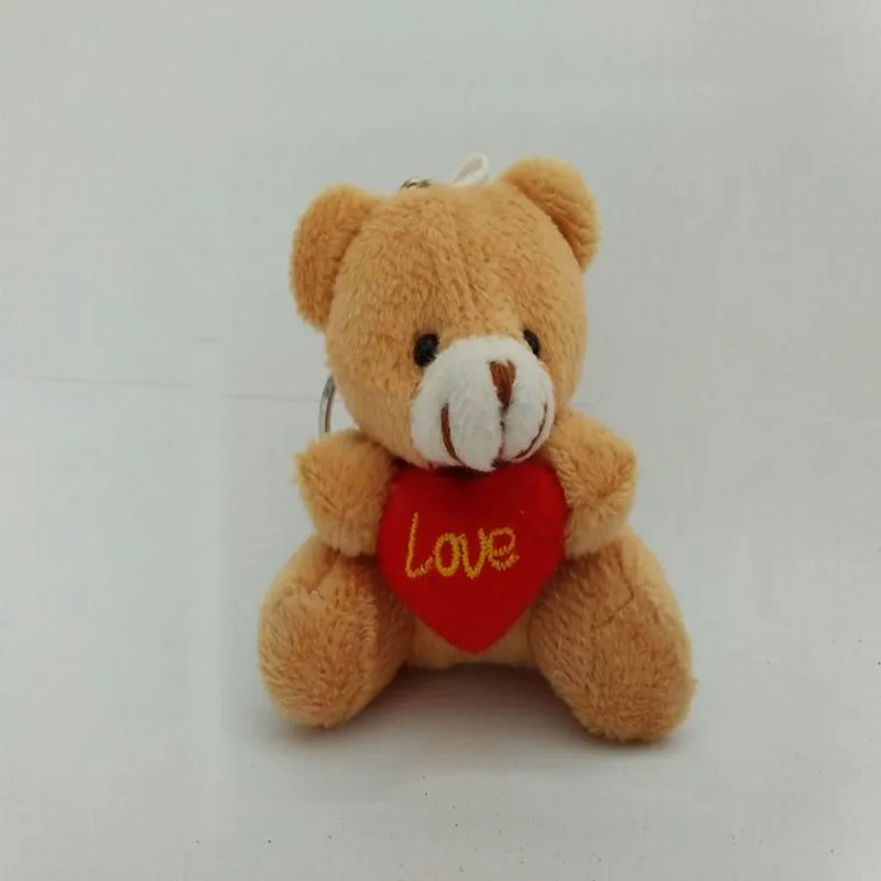 5.5cm plush teddy bear with love heart 5color 5