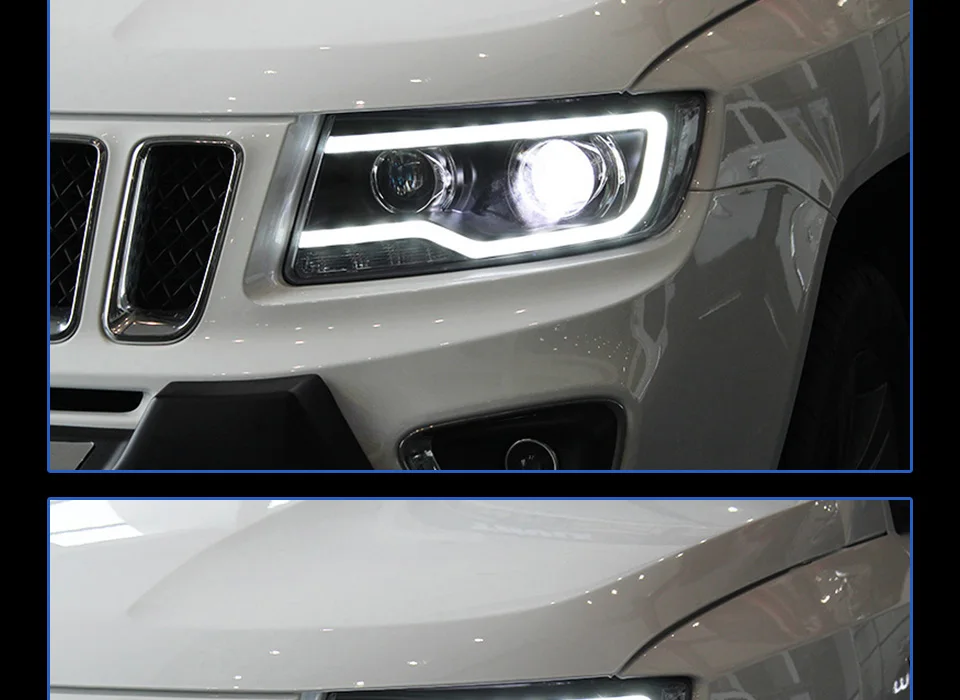 AKD автомобили Стайлинг фара для Jeep Compass 2012- фары светодиодные ходовые огни биксеноновые фары противотуманные фары