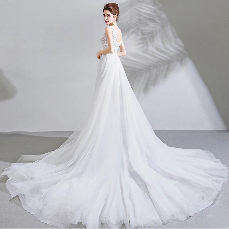 It's Yiya вечернее платье белое платье с v-образным вырезом De Soiree без рукавов женское вечернее платье длинное плюс размер вечерние кружевные платья E602