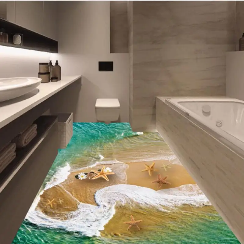 1 шт. 3D стикер на стену Наклейка на пол водонепроницаемый ПВХ настенный Пастер для ванной комнаты пол украшения для дома