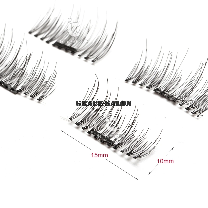 Косметика icycheer 1 пара магнитных ресниц 3D норки Многоразовые Накладные магнитные ресницы без клея - Длина: 04