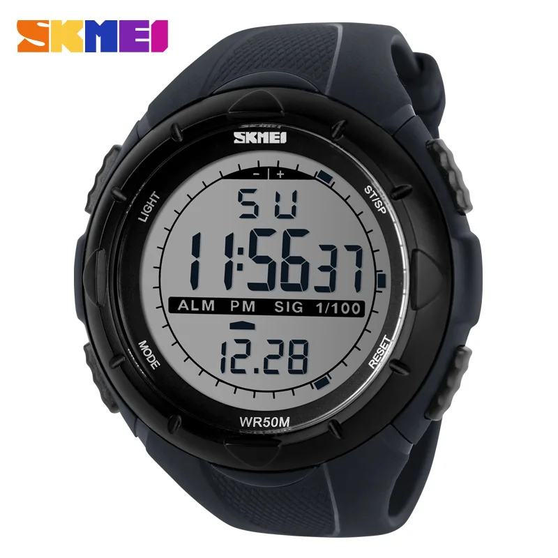 Skmei Брендовые мужские спортивные часы модные повседневные наручные часы многофункциональные светодиодные цифровые армейские часы 50 м часы для дайвинга и плавания