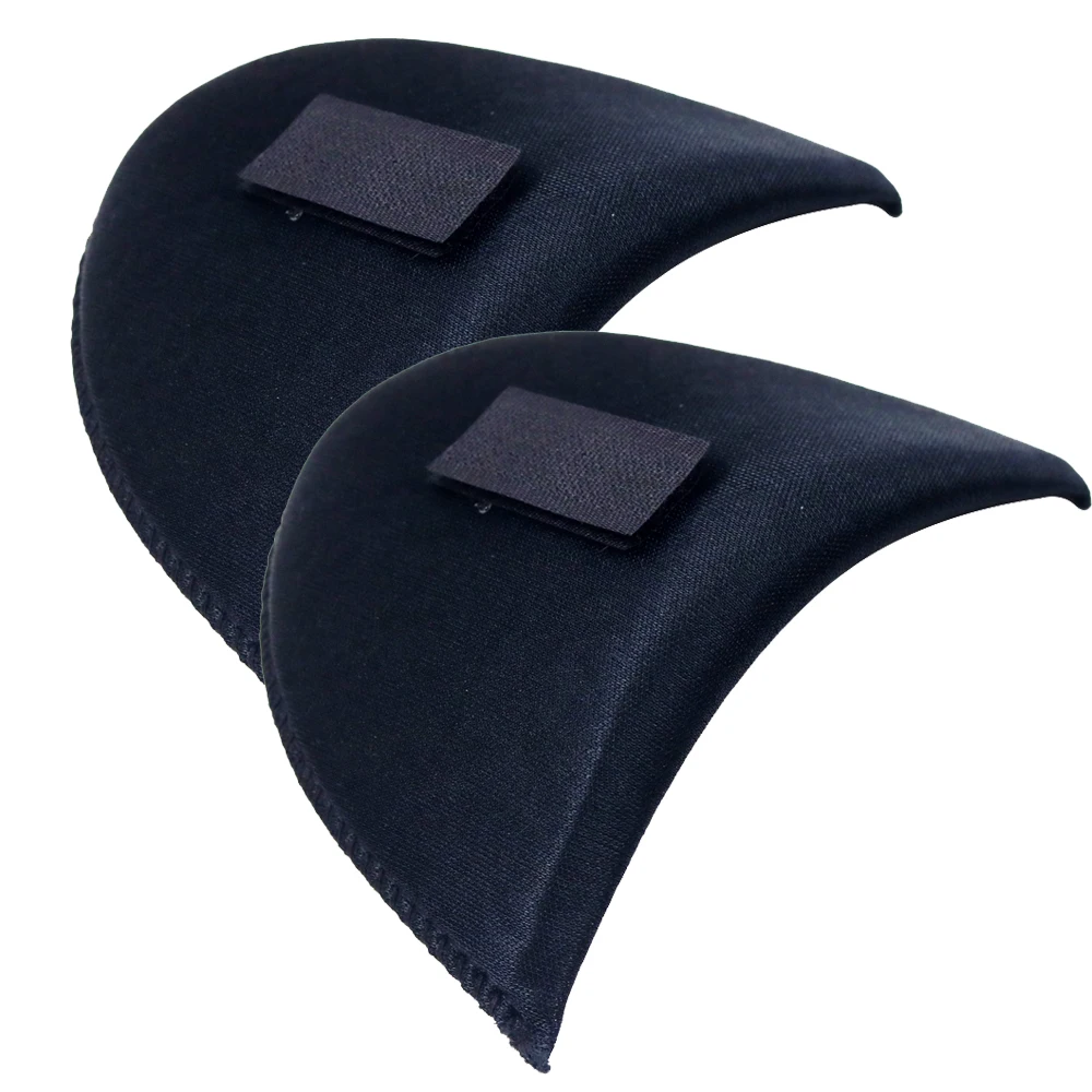 2 Pairs Black Shirt Sponge Shoulder Pads with Sticker Cloth Encryption Pads for Blazer/Tshirt