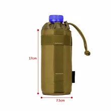Pocket Outdoors Mineral Water Bottle Pouch Molle Travel Camp Glass Cover Woodland Sustainment Purse Bag Army Tactics Gear