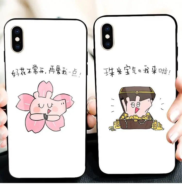 Ювелирный стеклянный чехол для iphone 8 plus 6 7 x xr xsmax PC + TPU закаленное стекло телефона 2