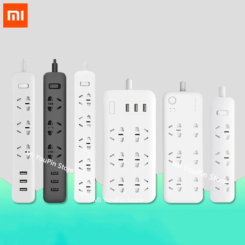 Xiaomi Мощность полосы быстрой зарядки 2500 Вт 10A 250V 3/5/6 Порты и разъёмы с USB гнезда штепсельной вилки Смарт перегрузки Мощность полосы для Xiaomi Smart D5