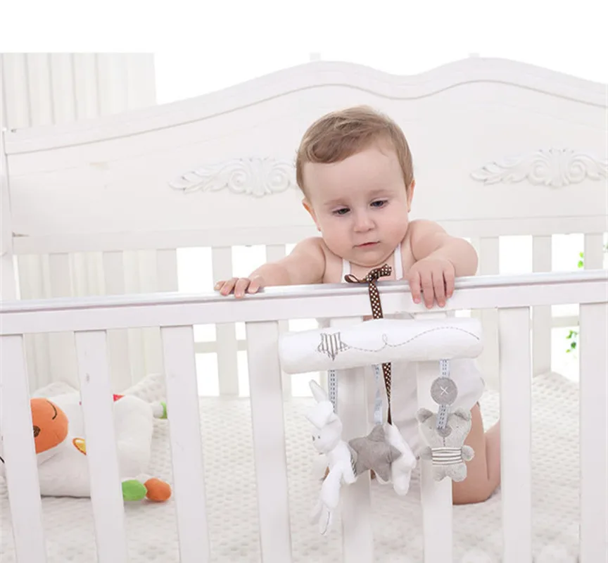 Plush Rabbit Star Newborn Baby Cute Soft Musical Rabbit Bear Stars Baby Bedroom Decor Musical Mobile Around Crib Strolle