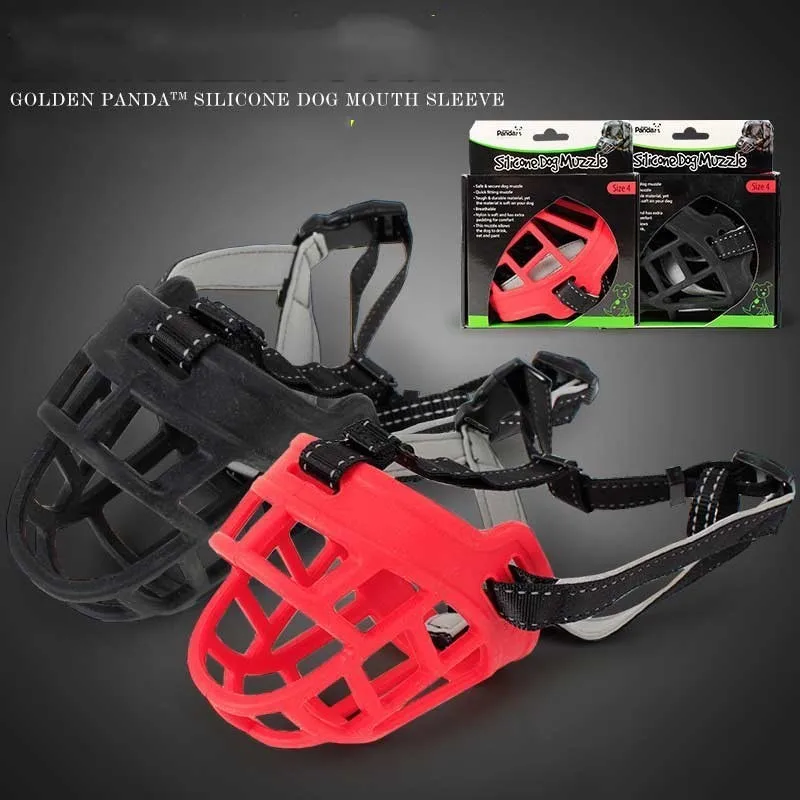 

Anti Barking Muzzle For Dogs Mask Silicone Muzzlesmuilkorf voor hond Oft Silicone Pet Prevent Biting Mask Mask Ventilated E