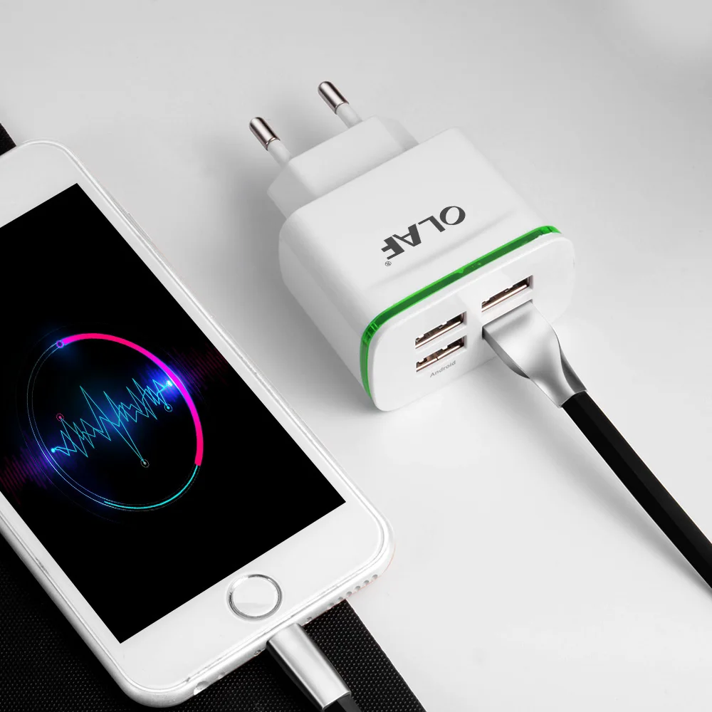 Олаф 4 порта USB зарядное устройство адаптер 5V4A дорожная Зарядка светодиодный штекер многопортовый концентратор быстрое зарядное устройство для iPhone iPad samsung Xiaomi