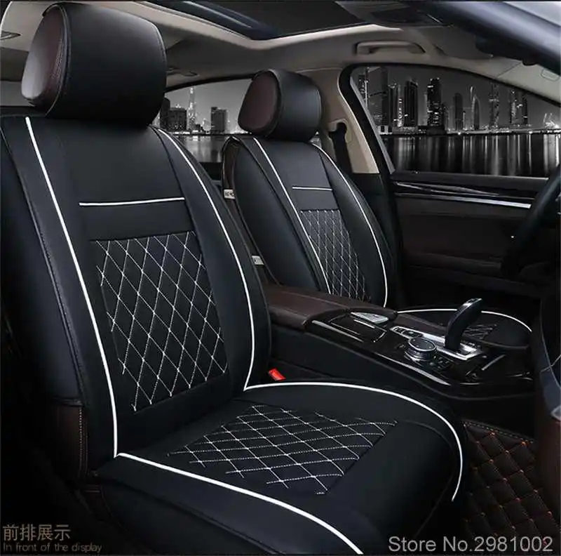 black white 2 SEAT Только для передней панели кожа универсальный чехол для автомобильных сидений для kia Rio 3 4 Sorento 2005 2007 2011 2013 soul spectra для укладки волос - Название цвета: black white 2 SEAT