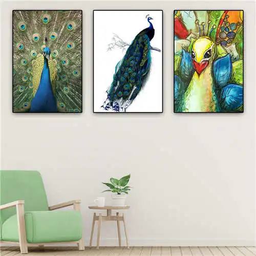 

Custom Peacock (2) Poster tree art Printing Posters Cloth Fabric Wall Art Pictures For Living Room Decor#18-12-05-117