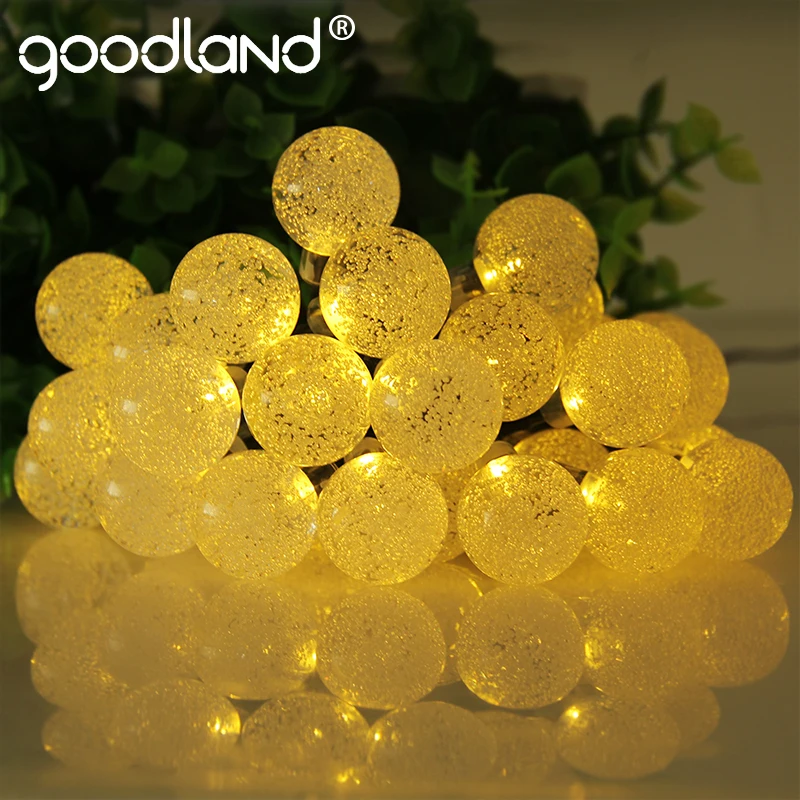 

LED String Lights 6M Fairy Lights Solar Panel LED Christmas Lights 30 Leds Crystal Ball Outdoor Lighting For Decoration