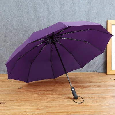 purple 10 К Люкс человек автоматические зонты дождь женщина складной зонт ветрозащитные непромокаемые Бизнес зонтики женщина зонтик XYXQ-3 - Цвет: purple
