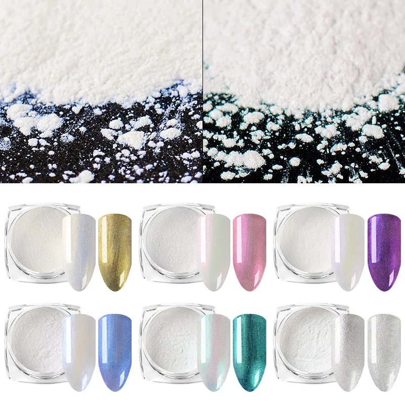 

1g/box Nail Art Glitter Chrome Powder Chrome Aurora Pigment Dust for Nail Art Decorations Manicure Tools