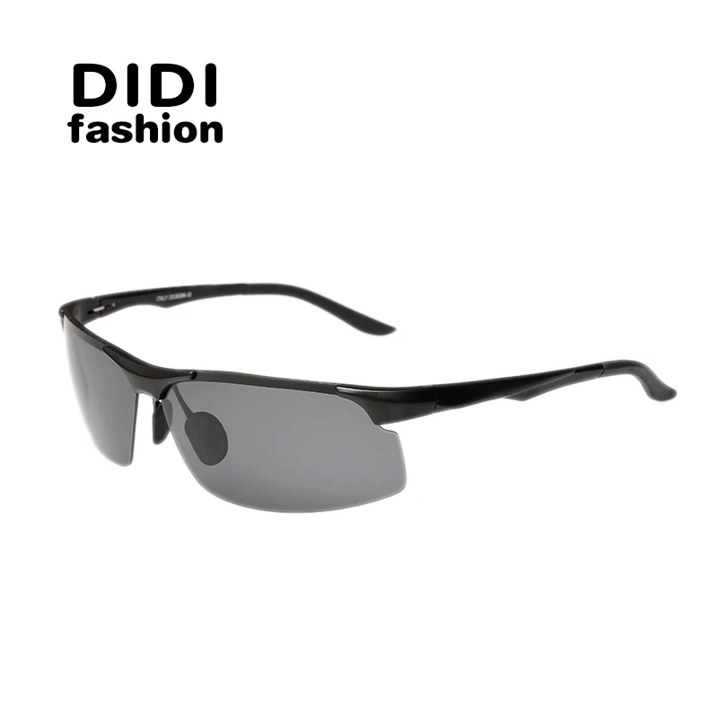 DIDI, поляризационные, ультра-светильник, военные, алюминиевые солнцезащитные очки, мужские, стимпанк, для вождения, без оправы, очки, классические, черные, очки, H337 - Цвет линз: C2 Black Frame