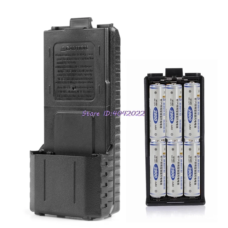 

6xAA Battery Case Shell Box For Two Way Radio Baofeng UV-5R UV-5RE Plus Black