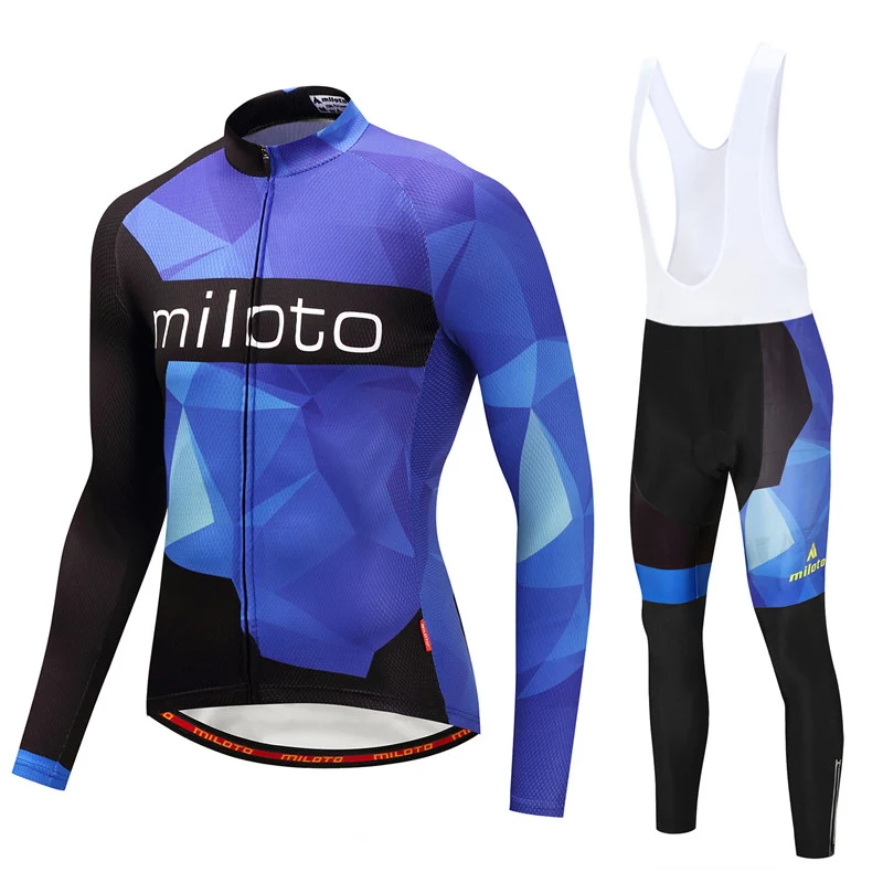 

Miloto Men Winter Thermal Fleece Cycling Jersey Set Warm Outdoor Cycling Clothing Fleece MTB Riding Wear Maillot Ciclismo Ropa
