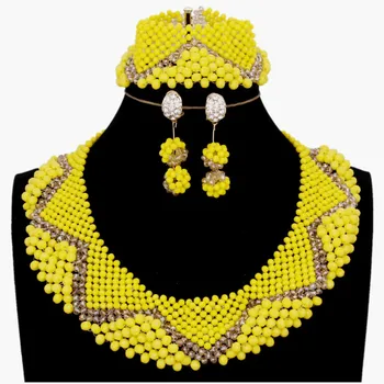 

Jewelry Dubai Sets Gold Yellow Round Big Jewelry Sets Handmade African Bridal Necklace Earrings Bracelet Set Free Shipping 2018