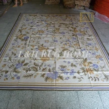 9'x12' Aubusson ковры шерстяные красный дизайн, французский ковер Обюссон, тканый ковер