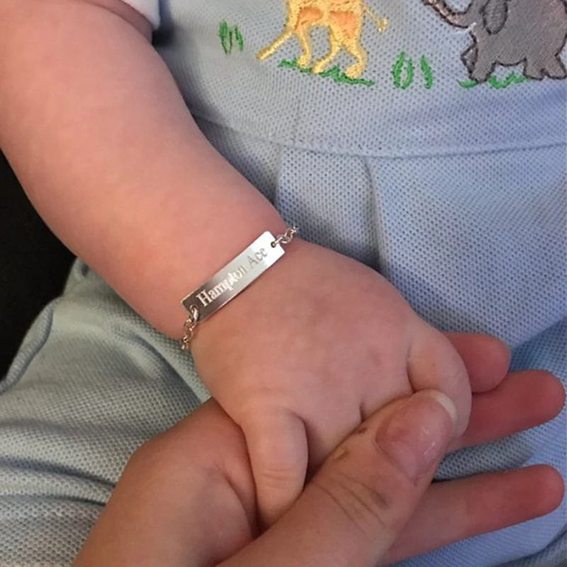 Joyería para niños pequeños, pulseras personalizadas con identificación para niños, pulseras grabadas con nombre para niñas y niños, cita en el bar, cadena ajustable, de cumpleaños|Personalizado Pulseras| - AliExpress