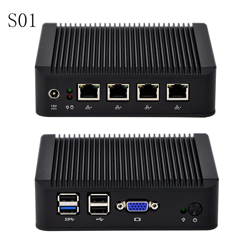 Мини ПК Qotom Barebone Nano Itx J1900 4 intel lan мини компьютер брандмауэр сервер Linux Ubuntu