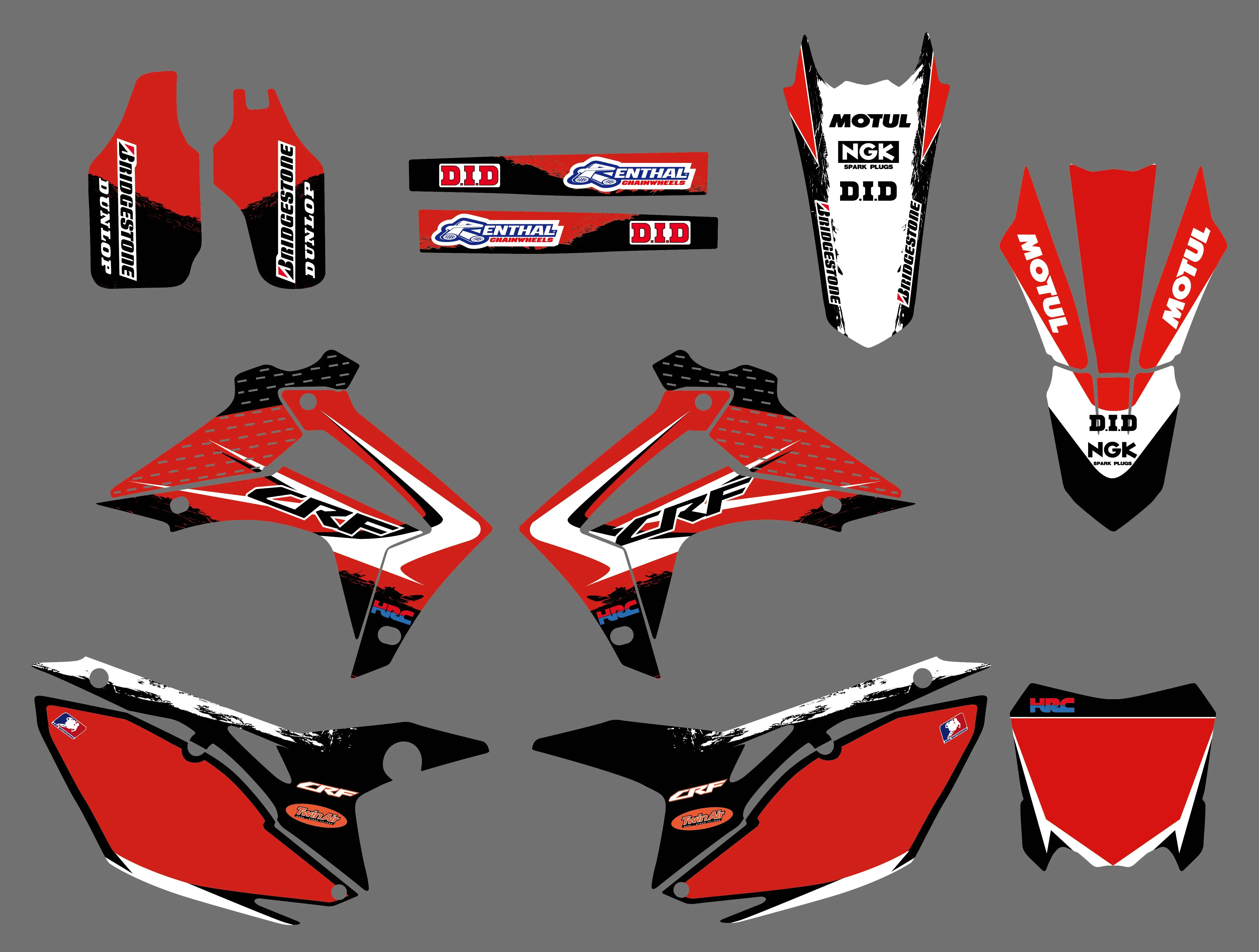 Наклейки для мотоцикла набор графических наклеек Honda CRF250R CRF250 2014 2015 2016 2017 CRF450R CRF450