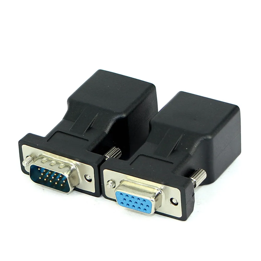 HIPERDEAL 1 пара VGA удлинитель Мужской Женский к LAN RJ45 CAT5 CAT6 20 м сетевой кабель адаптер
