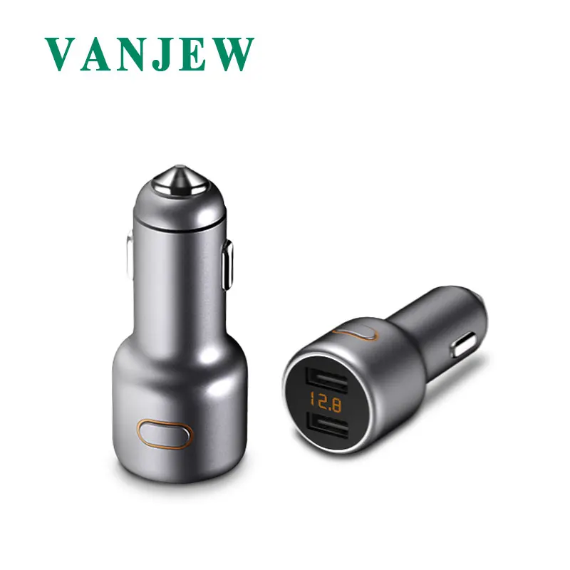 

VANJEW C45 Car USB Charger Quick Chargers SmartPhone Charge 2 USB Port Voltage Detection Fast Car Charger for iPhone Mi Charger
