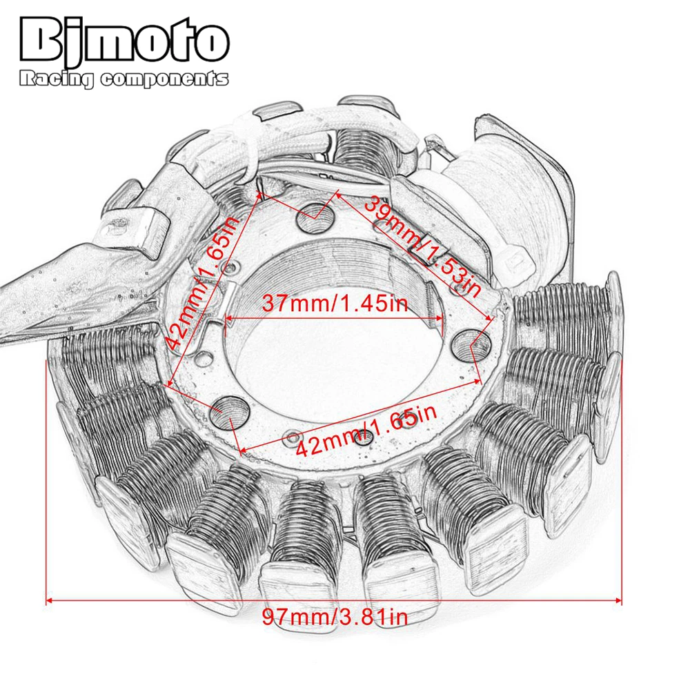 BJMOTO Мотоцикл Статор катушки генератора для Yamaha DT150 YP125 YP125E YP125R YP180 YP150 величество 180 150