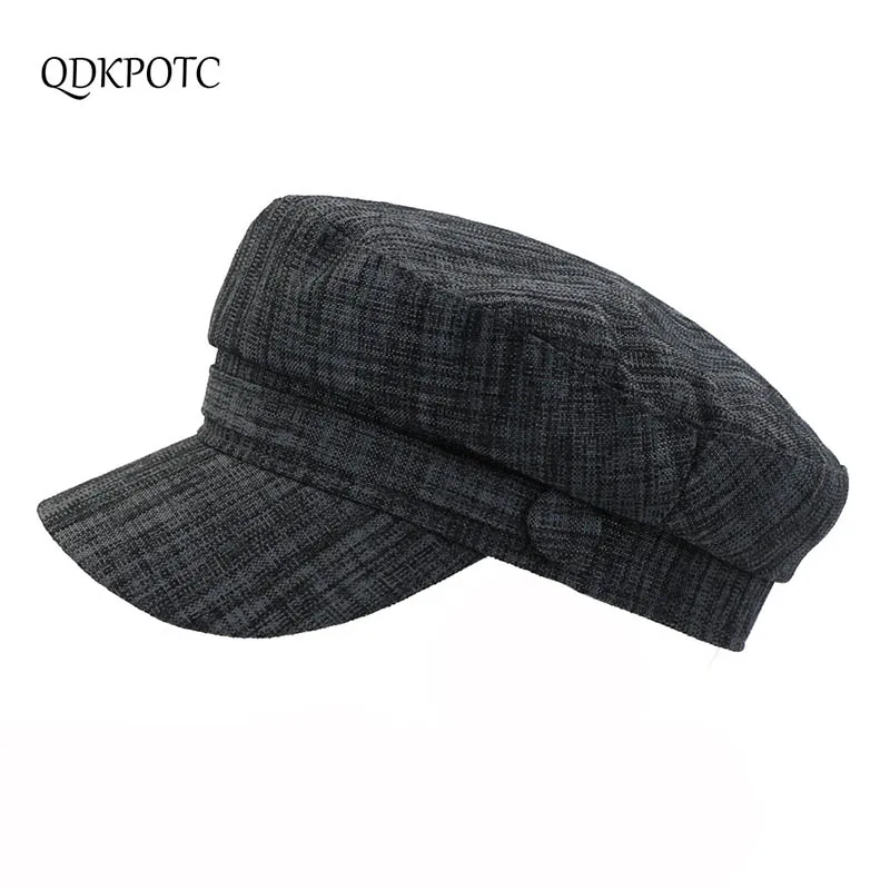 QDKPOTC, новинка, женские клетчатые шапки на весну, лето, осень, для путешествий, от солнца, плоская кепка, простая Женская модная шапка для отдыха
