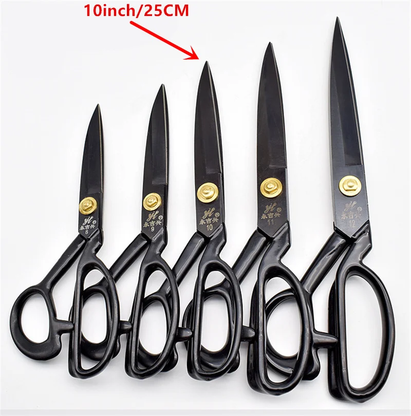 Professional Tailor Scissors Sewing Scissors Embroidery Scissor Tools for Sewing Craft Supplies Scissors Fabric Cutter Shears - Цвет: Black 10 Inch 25cm