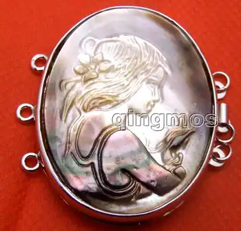 

SALE Big 30*40mm natural Shell Cameo Beauty Clasp 3 Strands Craft Clasp-gp133 wholesale/retail Free shipping