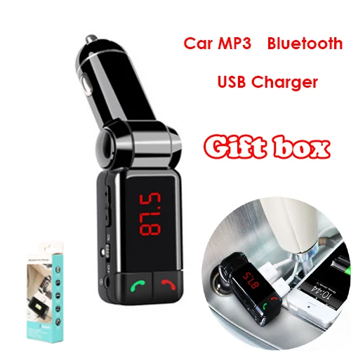 Big Promotion Car mp3 Bluetooth Car Bluetooth FM transmitter car cigarette lighter USB charging