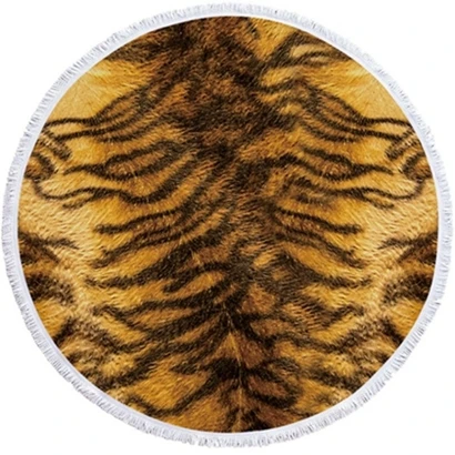 Beach towel10 Круглое пляжное полотенце с рисунком леопарда и тигра с кисточками из микрофибры 150 см, летний коврик для плавания и пикника, гобелен, одеяло для путешествий - Цвет: Beach towel10
