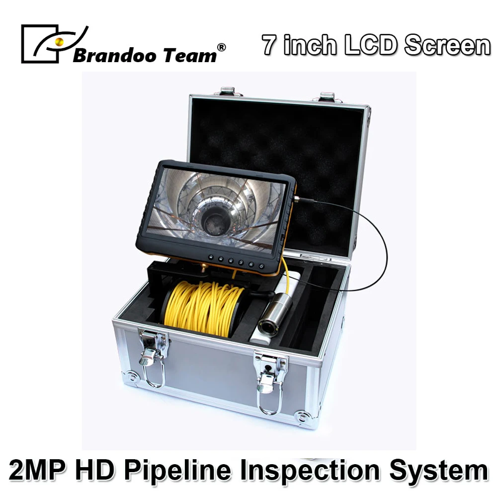

BRANDOO Professional 20M Cable Industrial Waterproof Pipeline Camera With 7inch TFT Monitor,free shipping