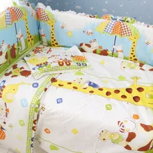 Промо-акция! 7 шт. Детские бамперы Детские подушки с аппликацией для мальчиков и девочек детские кроватки белье для детской кроватки(бампер+ пододеяльник+ матрас+ подушка