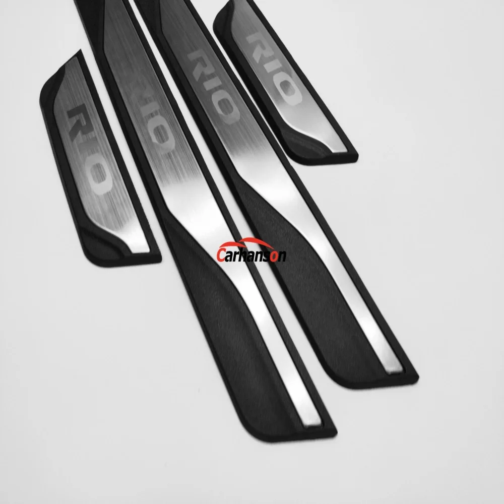 Защитная накладка для Kia Rio 3 4, Накладка на порог, аксессуары для педалей, наклейка из нержавеющей стали